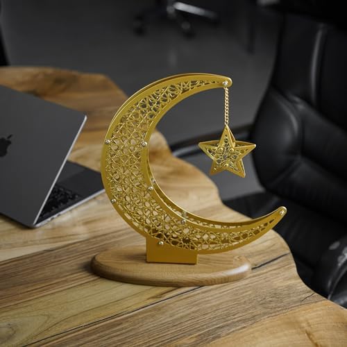 Metal Crescent Moon and Star Ramadan Table Stand, Ramadan Centerpiece, Housewarming Islamic Decorations for Home, Ramadan Decoration for Door, Eid Décorations - Image 3