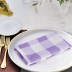 Cupuamon Buffalo Plaid Table Napkins Set of 100, 17x17 inch, Lavender and White, Polycotton Blend, Plaid Pattern - Image 5