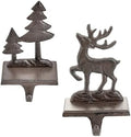 Sungmor Cast Iron Christmas Stocking Holders, 2 Pack Tree & Reindeer Design by Sungmor