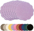 AHHFSMEI Round Faux Linen Placemats Set of 8 Heat Resistant Non-Slip Stain Proof Table Mats for Kitchen Dining Elegant Decor Place Mats (8, Purple) by AHHFSMEI