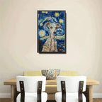 Metal Sign Vintage Tin Sign Italian Greyhound Starry Night Sprinter Sleek Greyhound in Night for Home Courtyard and Seasonal Celebrations Waterproof Aluminum 6×8 Inches with Metal Frame - Image 4