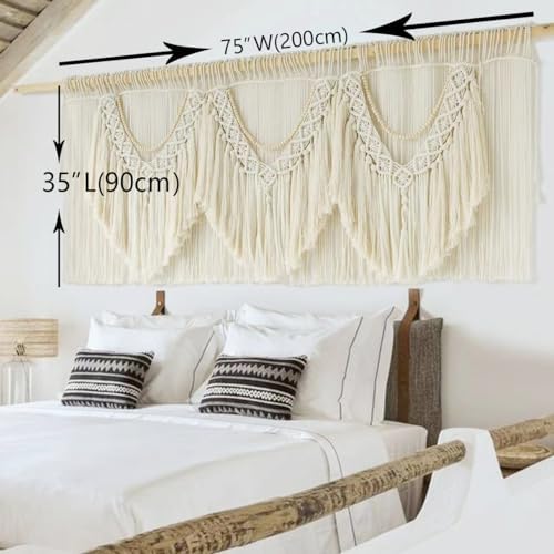 Macrame Wall Hanging Extra Large Wall Decor Boho Wall Art Wedding 75"W*35"L - Image 4