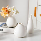 Tanvecle Small White Vases, Ceramic Bud Vase Set 11, Modern Home Decor - Image 6