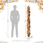 Glitzhome 6FT Fall Garland - Autumn Artificial Sorghum Garland for Mantle, Garlands Decoration for Wedding Party Thanksgiving Dinner Fireplace Door Frame Doorway Backdrop Decor - Image 4