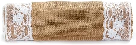MDS 10 PCS 100% Natural Burlap Table Runners 12" x 72" with Lace, Rustic Farmhouse Country Vintage Boho Jute Runner for Wedding Reception Birthday Party Home Kitchen Dining Coffee Table Decoration - Image 3