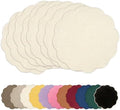 AHHFSMEI Round Faux Linen Placemats Set of 8 Heat Resistant Non-Slip Stain Proof Table Mats for Kitchen Dining Elegant Decor Place Mats (Beige,8) by AHHFSMEI