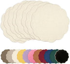AHHFSMEI Round Faux Linen Placemats Set of 8 Heat Resistant Non-Slip Stain Proof Table Mats for Kitchen Dining Elegant Decor Place Mats (Beige,8) by AHHFSMEI
