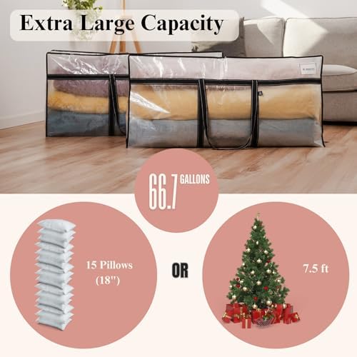VENO Extra Large Moving Bags, Christmas Tree Storage, Clear, 1 Pack - Image 3