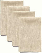 Solino Home 100% Linen Napkins Champagne Beige, Athena 20 x 20 in, Set of 4 by SolinoHome