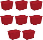 18 Gallon Plastic Storage Bins with Lids, Large Stackable Tote Containers for Home Organization by Unknown