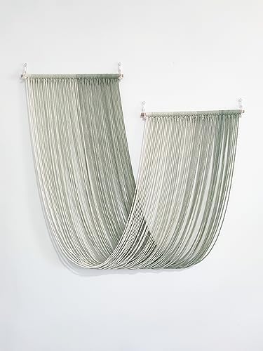 QULBUJ Dip Dye Large Macrame Wall Hanging Tie-Dye Yarn Tapestry Home Boho Wall Decor Ombre Art Headboard Bedroom Living Room 52" Wx34 L,Green - Image 4