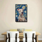 Metal Sign Vintage Tin Sign Pitbull Starry Night Pitbull Spirited Pitbull in Night for Home Urban Spaces and Seasonal Celebrations Corrosion Resistant Aluminum 8×12 Inches with Metal Frame - Image 4