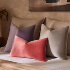 JUSPURBET 28x28 Euro Velvet Throw Pillow Covers Set of 2,Coral - Image 5