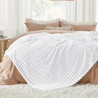 Bedsure Soft Cal King Size Blanket for Bed Bright White 102"x96" - Image 3