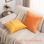 FUTEI Pack of 2 Chenille Soft Throw Pillow Covers 26x26 Inch, Orange - Image 5