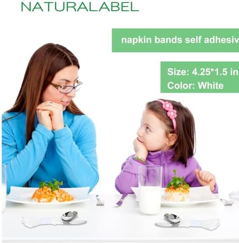 NATURALABEL Self-Adhesive Napkin Bands, Bulk Pack of 20,000, White - Image 6