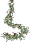 Lvydec Christmas 6Ft Pine Christmas Garland, Realistic Artificial Faux Greenery Garland with Berry and Eucalyptus Leaves Cypress Garland for Mantle Holiday Fireplace Winter Decor by Lvydec