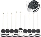 Rite Lite Hanukkah Cookies Menorah Adorable Chanukah Candle Holder Hand-Painted Resin Whimsical Smiley Face Jewish Holiday Party Decor Collectible Judaica Centerpiece Hanukkah Hostess Gifts 12" L by RiteLite