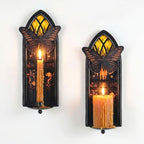 Gothic Moth Cathedral Window Wall Candle Sconces Set of 2 - Image 6