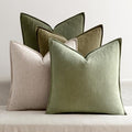 MIULEE Green and White Boho Linen Pillow Covers 18x18 Inch Pack of 4 by MIULEE