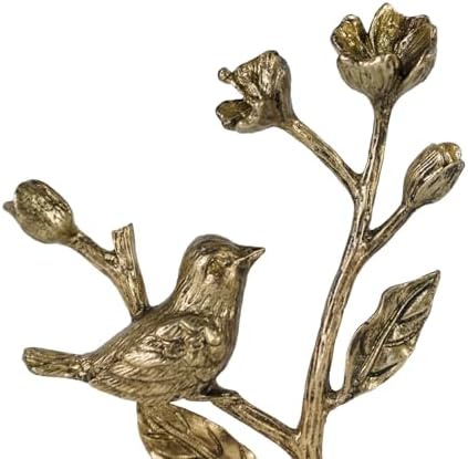 SOFFEE DESIGN 2pcs Metal Dark Gold Coat Hooks with 3D Bird & Flower Buds Shape, for Entryway, Bathroom, Bedroom Farmhouse Decoration - Image 6