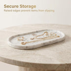 Natural Marble Tray - 12x6 Bathroom Decorative Tray, Perfume Tray & Vanity Tray Organizer. Versatile Tray Countertop Catchall for Jewelry, Soap & Candles - Image 2