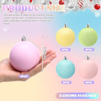 Gejoy 30 Pcs Pastel Christmas Decor 3.15'' Bulbs Colorful Xmas Ornaments - Image 3