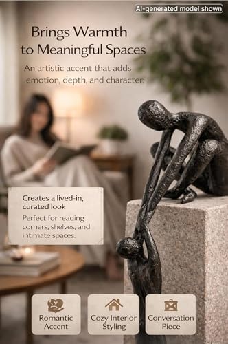 Industrial Abstract Cast Iron Art Sculpture Couple - Man Lifting Woman from Ledge - Modern Love Gift for Couples Cast Iron Shelf Decor for Home, Farmhouse, Bedroom, Living Room - Image 5