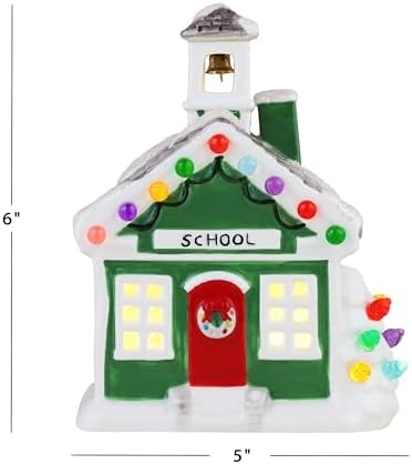 Mr. Christmas Ceramic Village School LED Decoration, 6 Inch - Image 3