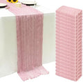 20Pack Light Pink Cheesecloth Table Runner 20x120inch Gauze Table Runners by Seveups