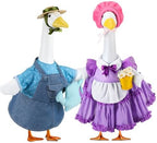 Abbylike 2 Set Spring Porch Goose Outfits Gardener Goose Clothes Purple and Blue for 23" Cement Plastic Geese with Flower Pot and Watering Can Summer Duck Costume for Patio Lawn Outdoor Patio Decor by Abbylike