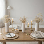 Modern White Ceramic Vase Set of 10 for Living Room Bedroom 7.08'' Minimalist Fresh Small Flower Vases for Bouquet Fake Plant Home Decor Office Fireplace Centerpieces Nordic Style 10 Pack - Image 3