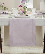 Solino Home 100% Pure Linen Dining Table Runner Lilac Hemstitch, 14 x 72 in by SolinoHome