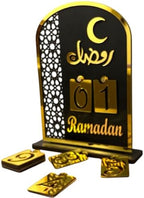 Table Desktop Calendar Eid Countdown Calendar Ramadan Mubarak Acrylic Decorations DIY Filling Advent Calendar with 30 Countdown Drawers 12”x8.5” by eMart4u