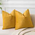 JUSPURBET 28x28 Euro Velvet Throw Pillow Covers Set of 2,Gold by JUSPURBETHOME
