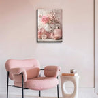 Pink Floral Canvas Wall Art Rose Flowers Plant painting Decor Picture Perfume Botanical Posters Prints for Living Room Dressing Preppy Apartment Valentine's Day Bedroom Corridor Home Decoration - Image 4