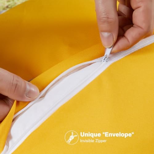 JOJOGOGO Yellow Scalloped Outdoor Lumbar Pillow Covers 12x20 Set of 2 - Image 6