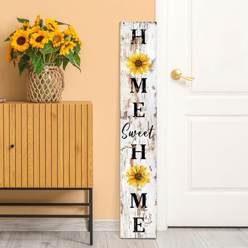 Welcome Porch Sign, Wooden, 47.2", Outdoor Front Door, Spring Summer - Image 2