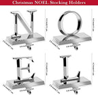 MCEAST Set of 4 Christmas Stocking Holders Noel Metal Stocking Hangers Mantel Hook Hangers Fireplace Stocking Hooks for Christmas Decoration - Image 2