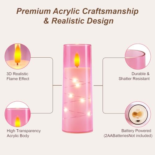 Raycare 7 Pack Flameless Battery Operated Pillar Candles with Remote Timer - Image 4