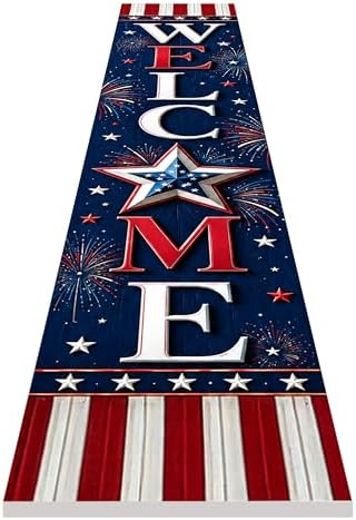 48x8" 4th of July Welcome Porch Sign, Patriotic Porch Decor for Independence Day, Standing Welcome Sign for Front Door, PVC, Design 3 - Image 4