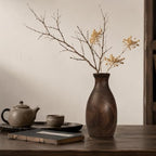 Living Room Decor Flower Vase，Black Farmhouse Decor Wood Vases Aesthetic,Office Flower Pot for Desk, Rustic Coffee Table Bookshelf Laundry House Decorations,Kitchen and Accessories - Image 2