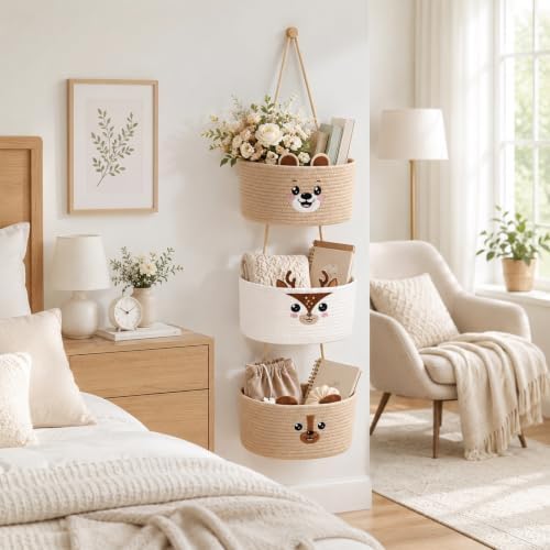 Novabright 3 Tier over The Door Hanging Basket Organizer with Hooks - Image 4