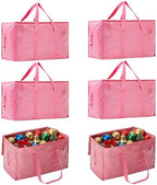 Moving Bags Heavy Duty Extra Large, Moving Boxes, Moving Supplies Essentials,Storage Bins with Lids, Plastic Packing Totes, Storage Bags for Clothes with Handles & Zippers(Pink, 6 Pack) by Unknown