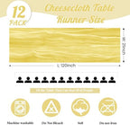 12Pack Light Yellow Cheesecloth Table Runners 10FT Table Runner - Image 3
