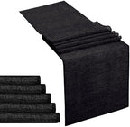 6 Pack Black Burlap Table Runners Jute Table Linens 13x84 inch by LuoluoHouse