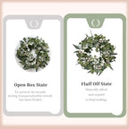 Idyllic Berries Eucalyptus Wreaths for Front Door, 20" Artificial Spring Summer Green Leaf Wreath for Farmhouse Wall Wedding Decor Window Front Porch Decor - Image 4