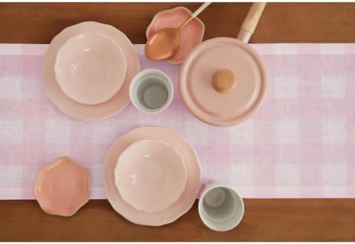 Solino Home 100% Pure Linen Table Runner Pink, Buffalo Check 14 x 120 in - Image 3
