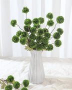 DuHouse 9pcs Faux Silk Pompon Mum Small Chrysanthemum Ball Green - Image 2
