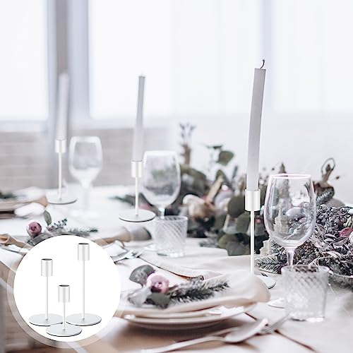 Sieral Candle Holders Bulk Taper Candlesticks Holders Set Modern Decorative Metal Candelabras for Wedding Anniversary Home Dinning Table Centerpiece Xmas Party Decor(Matte White,24 Pcs) - Image 3